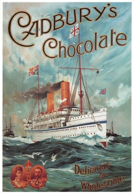 MODERNE MAYFAIR POSTKARTE CADBURY'S S.S. OPHIR LRG GRÖSSE UNBENUTZT SEHR GUTER ZUSTAND