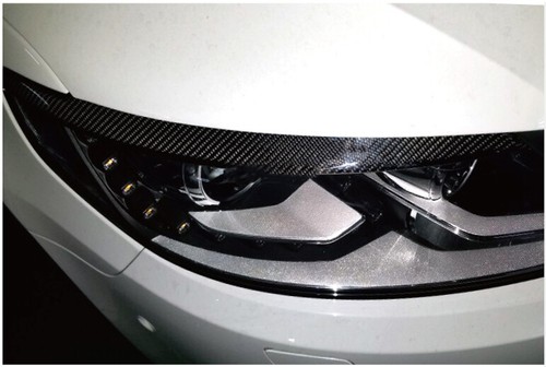 Dry Carbon Fiber Front Headlight Lamp Eyebrow Strip Trim 2pc For VW CC 2013-2017 - Picture 11 of 12