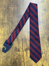 Brooks Brothers British Striped Red And Blue Fleece 100 Silk Boy's Necktie 44"