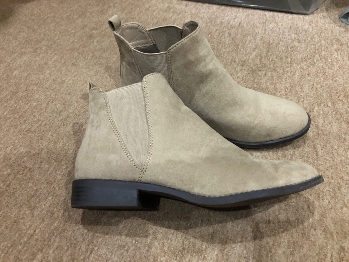Beige flat deals ankle boots