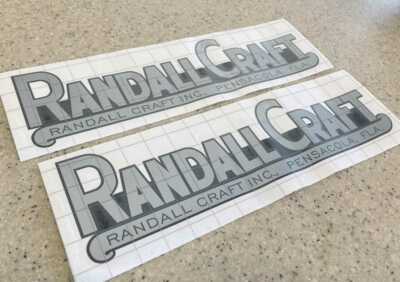 Randall Craft Vintage Fishing Boat Decal 2-PAK FREE SHIP + FREE Fish Decal!