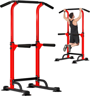 Adjustable Power Tower Pull Up Dip Station for Home Gym Strength Training
