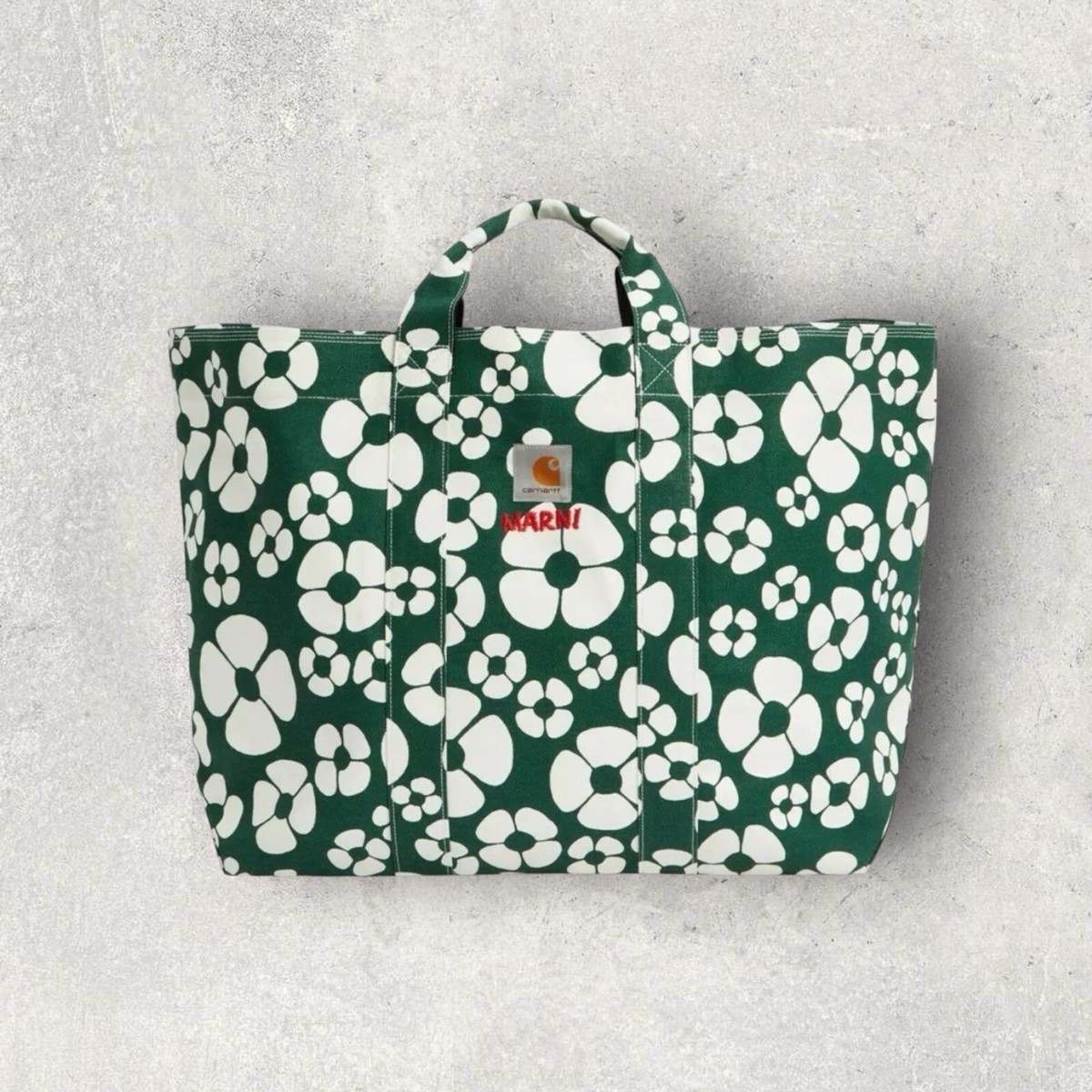 marni carhartt トートバッグ1 Marni X Carhartt WIP Clover Floral Canvas in Green & White