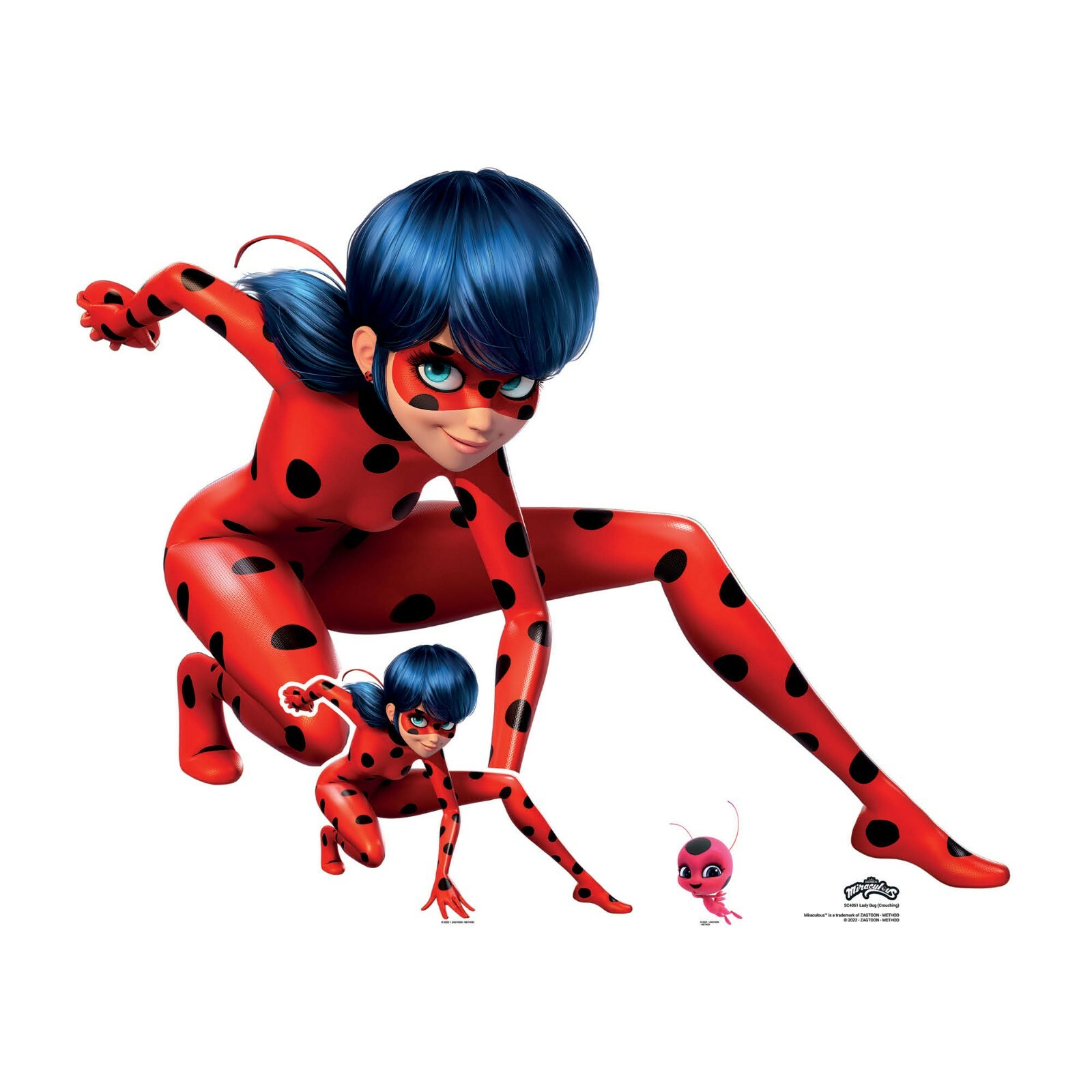 Ladybug Crouching Miraculous Official Cardboard Cutout + FREE Mini Kwami