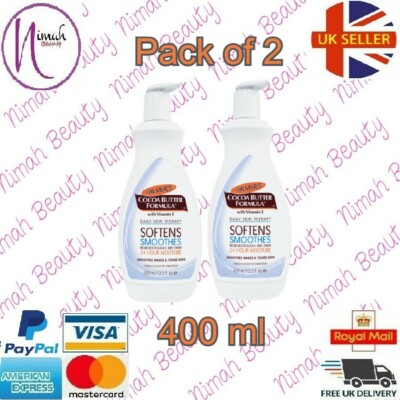 2 x Palmers Cocoa Butter Formula Vitamin E Lotion Pump 400ml
