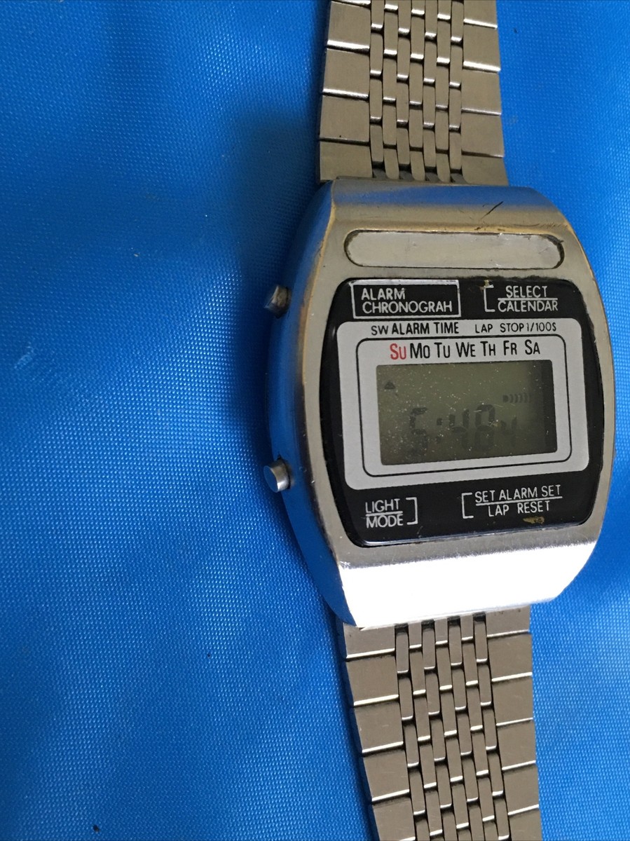 RICOH アナログ デジタル 腕時計 ブラック シルバー Vintage Ricoh Chronograph Digital Men'S Watches Runs New batteries