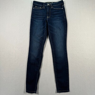 Athleta Sculptek Jeans Womens 0 Blue Dark Wash Active Stretch Skinny Slim Fit