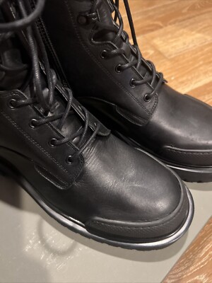 AllSaints Mudfox Lace Up Chunky Leather Boots
Size: 11 Mens All Saints Mudfox Black Lace up Leather Ankle Boots  main image 3