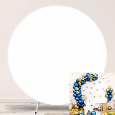White round Backdrop Cover 7.2FT Polyester Pure 7.2 White Circle Backdrop with 4
