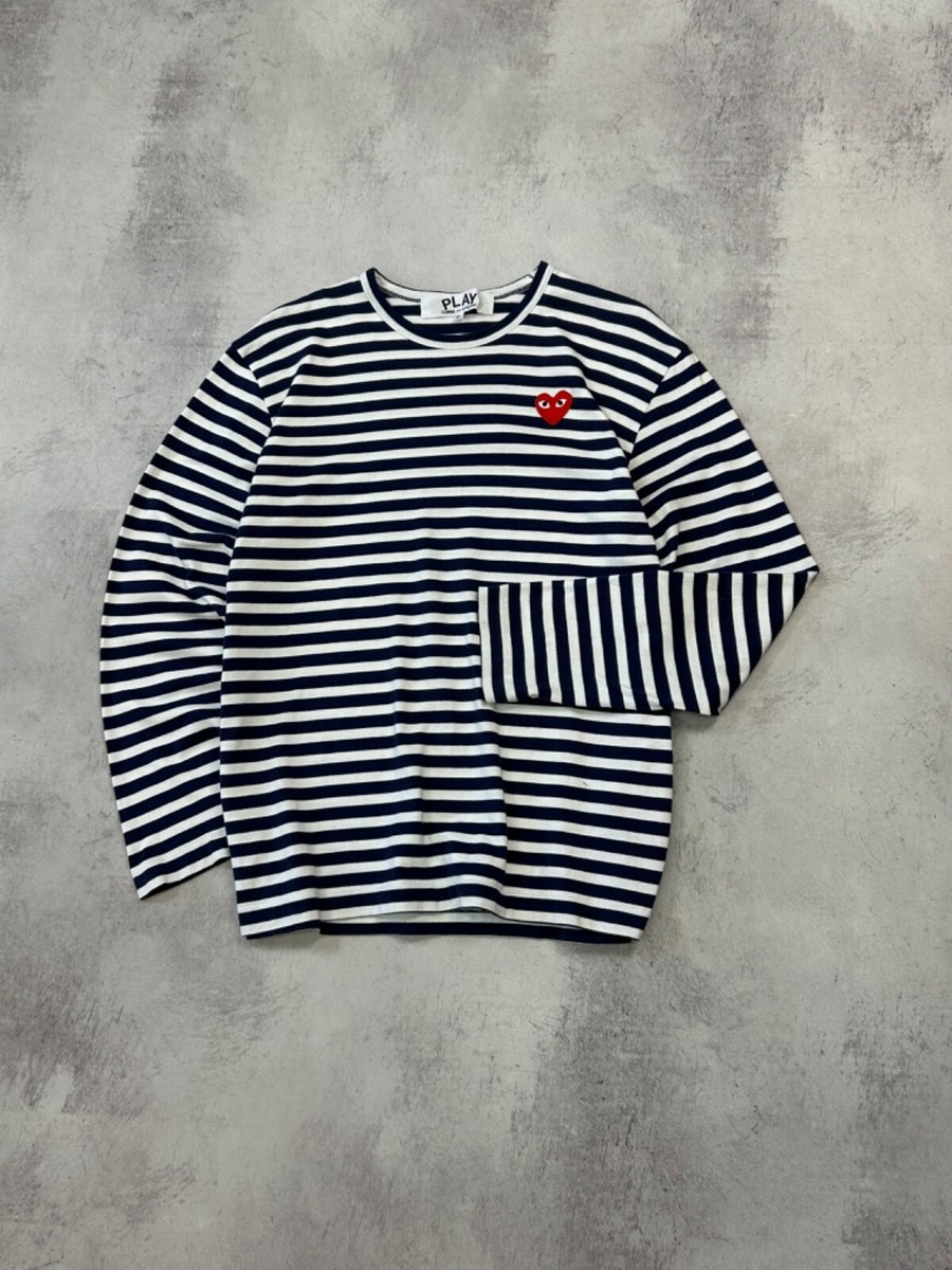 Play Comme Des Garcons Striped Long Sleeve Size XL Australia