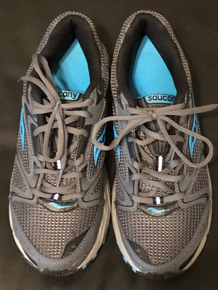 Saucony Grid Oasis Gray 15210-1 Blue Marathon Road Running Shoes