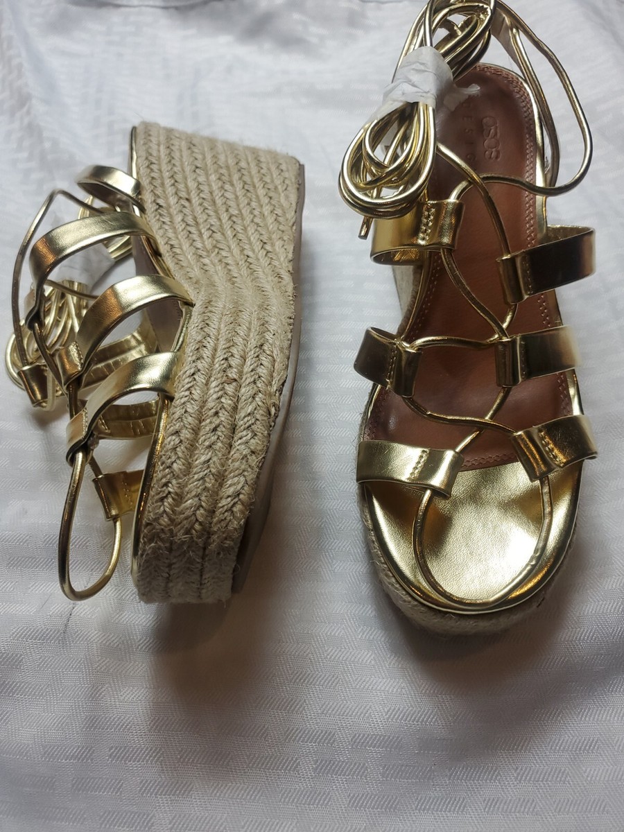 Flatform Sandals Gold Sandals Asos ASOS ASOS DESIGN Niagara