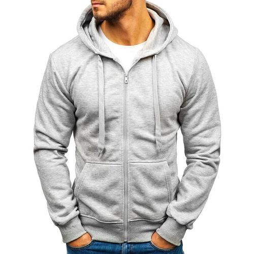 Herren Reißverschluss Hoodie Herbst Winter Sweatshirt Colorblock warme Jacke schwer - Bild 20 von 39