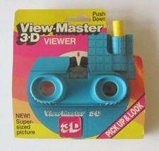 Model M Blue Color Push Button ViewMaster Viewer and Demo Reel New in Packaging