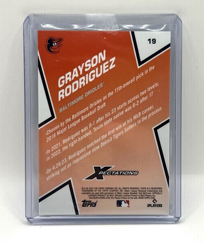 2023 TOPPS XPECTATIONS IRIDESCENT GRAYSON RODRIGUEZ RC /49 ORIOLES #19 - Bild 2 von 3