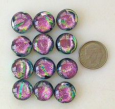 fused dichroic glass cabochon lot of 12 COE 90 hand made free shipping
