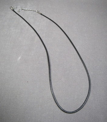 Black Leather Cord for Pendants 18'' NEW ! Adjustable Shorter Silver-Tone