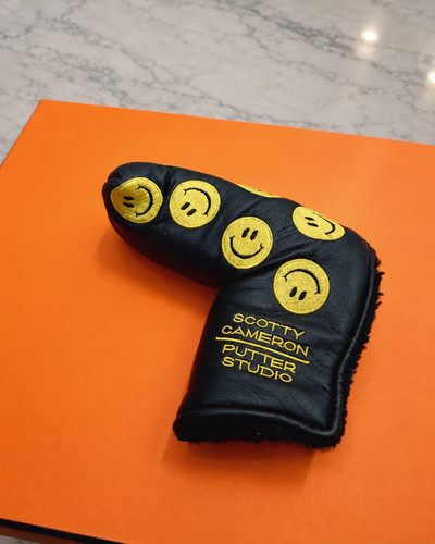 Scotty Cameron Smiley Face Putter Headcover w/ Pivot Tool Black Yellow Used