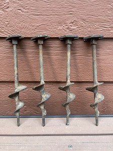 Antique Set Of Four 12” Post Hole Digger Bits