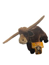 Vintage Russ Berrie Plush TEX Longhorn Brown Stuffed Animal Toy 9" Steer NWT