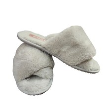 Sorel Go Mail Run faux fur quarry Gray slip-on comfort slippers Sz 6 comfy soft