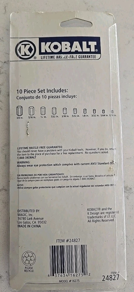KOBALT  10 Piece SAE Hex Wrenches Item #24827 NEW - Image 3 of 4