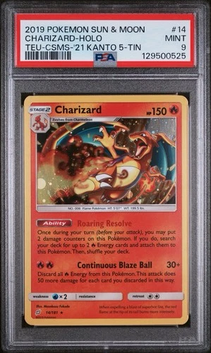 Pokémon TCG - Charizard Costco Cosmo Holo Galaxy Swirl 14/181 PSA 9
