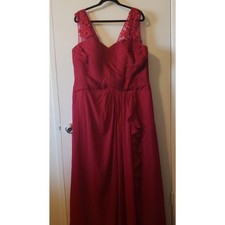 NWT Glam Lace and Chiffon Formal Dress in Wine Sz. 22 Bridesmaid/Wedding/Prom