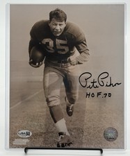 Pete Pihos Signed 8x10 “HOF70” Inscription JSA CK34160