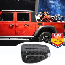 Filler Fuel Door Tank Gas Cap Cover Trim for Jeep Gladiator JT 18+ Carbon Fiber