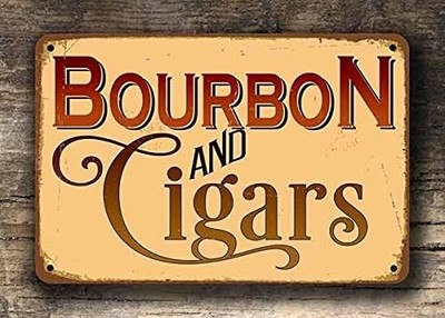 Tin Metal Signs Home Décor 8x12 Bourbon and Cigars Vintage Style Iron Painting f
