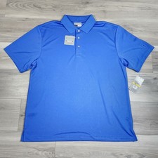 PGA Tour Polo Shirt Men's XL Blue Airflux Stretch Short Sleeve New