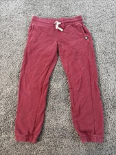 American Giant Joggers Men Small Red Cotton Sweatpants Made in USA Drawstring