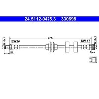1X Bremsschlauch ATE 24.5112-0475.3 Passend FüR Fiat