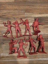 Lot Of 8 Auburn Red Indian Figures Vintage 1950s 60s
