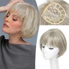 10" Free Part Women Topper Real As Human Hair Top Toupee Piece Clip in Hairpiece