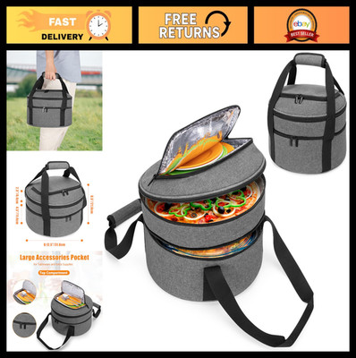 Insulated Double Decker Casserole Carrier - Hot/Cold Food Transport for Picnics,