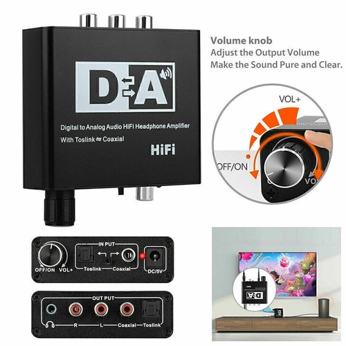192KHz Digital-to-Analog Converter 3.5mm Jack RCA DAC Spdif Amplifier Decoder - Picture 8 of 12