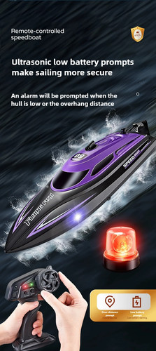 2.4GHz RC Speedboat Toys 25km/h Electric Racing Boat Model Boys Kids Birthday - Picture 17 of 25