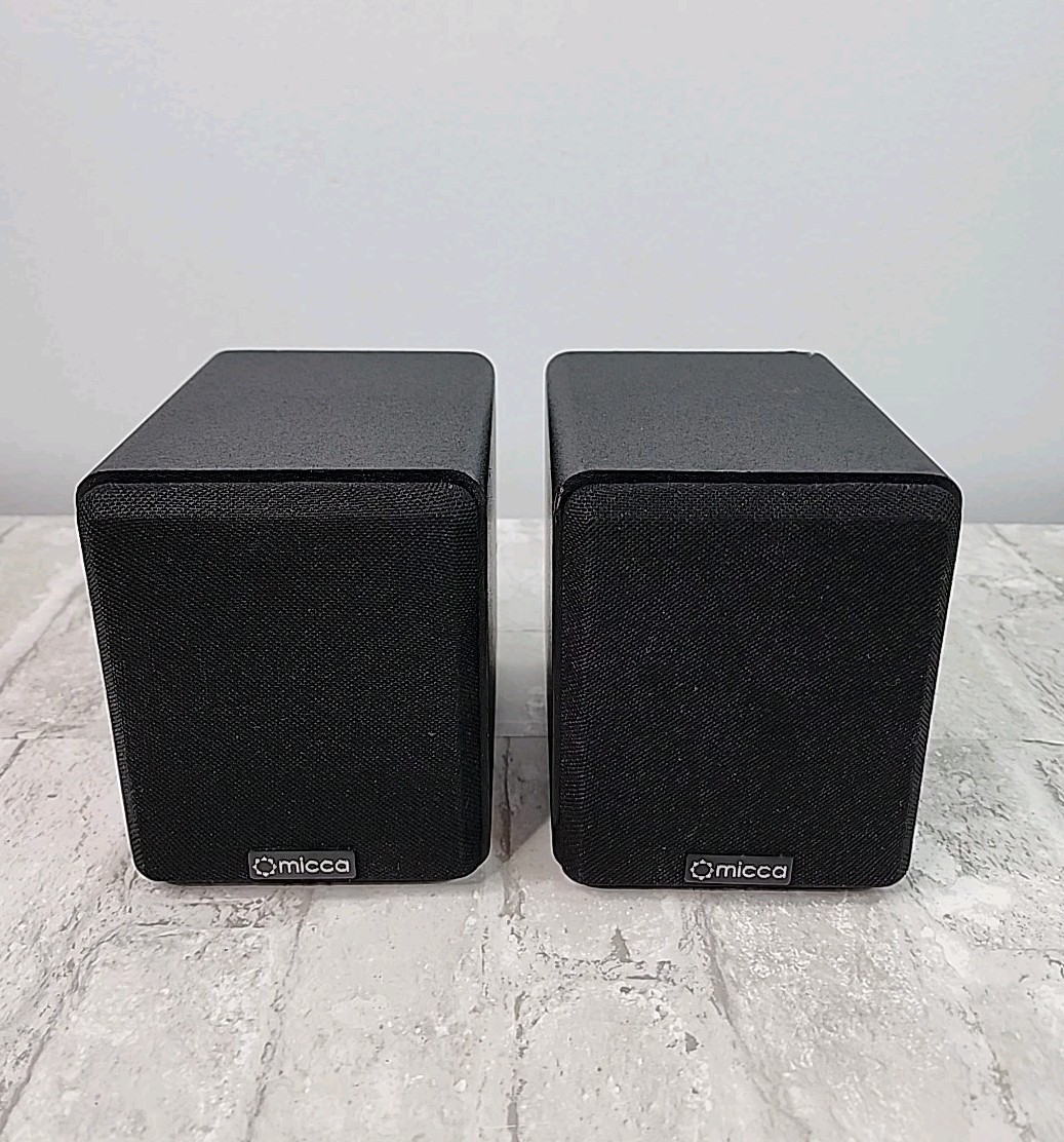 Micca COVO-S Compact 2-Way Bookshelf Speakers Black Tested Working
