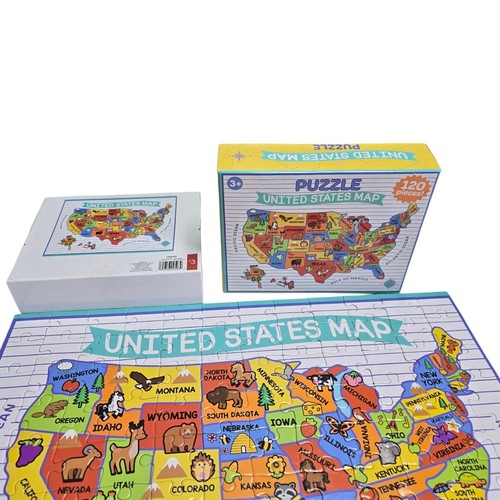 USA Map Puzzle 120 Pc – Educational Geography Jigsaw Toy for Kids Learning - Picture 2 of 5