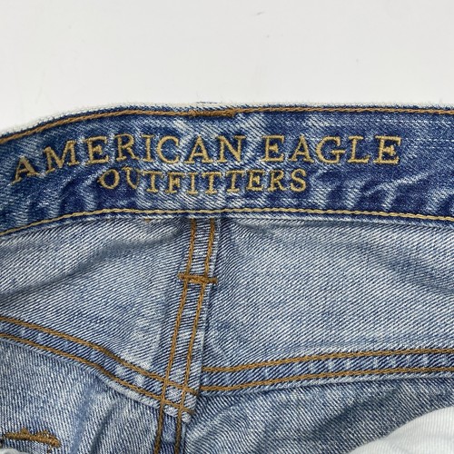 American Eagle Jeans Mens 30x34 Blue Bootcut Mid Rise Worn Distressed SEE PICS - Picture 6 of 12