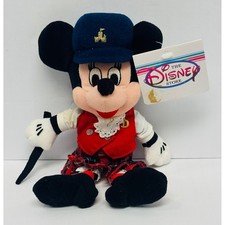 Disney Store Minnie Mouse Tour Guide 9" Red Plaid Vintage Bean Bag Plush Toy