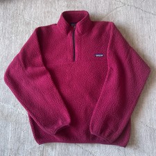 VTG USA Made Patagonia Synchilla Men S Quarter Zip Pullover Deep Pile Red Maroon