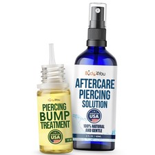 BodyJ4You Piercing Aftercare Kit Saline Solution Spray Ear Nose Cleaner