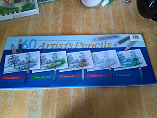 Anker 60 Artist Pencil Set Tin Charcoal Watercolour Colour Drawing Metallic