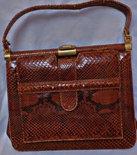 Vintage sac cuir python sac à main cuir python leather bag