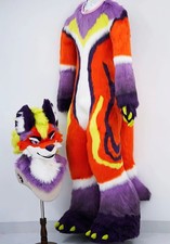 Fursuit Long Haired Husky Cat DogFox Costume Party Halloween Role Playing