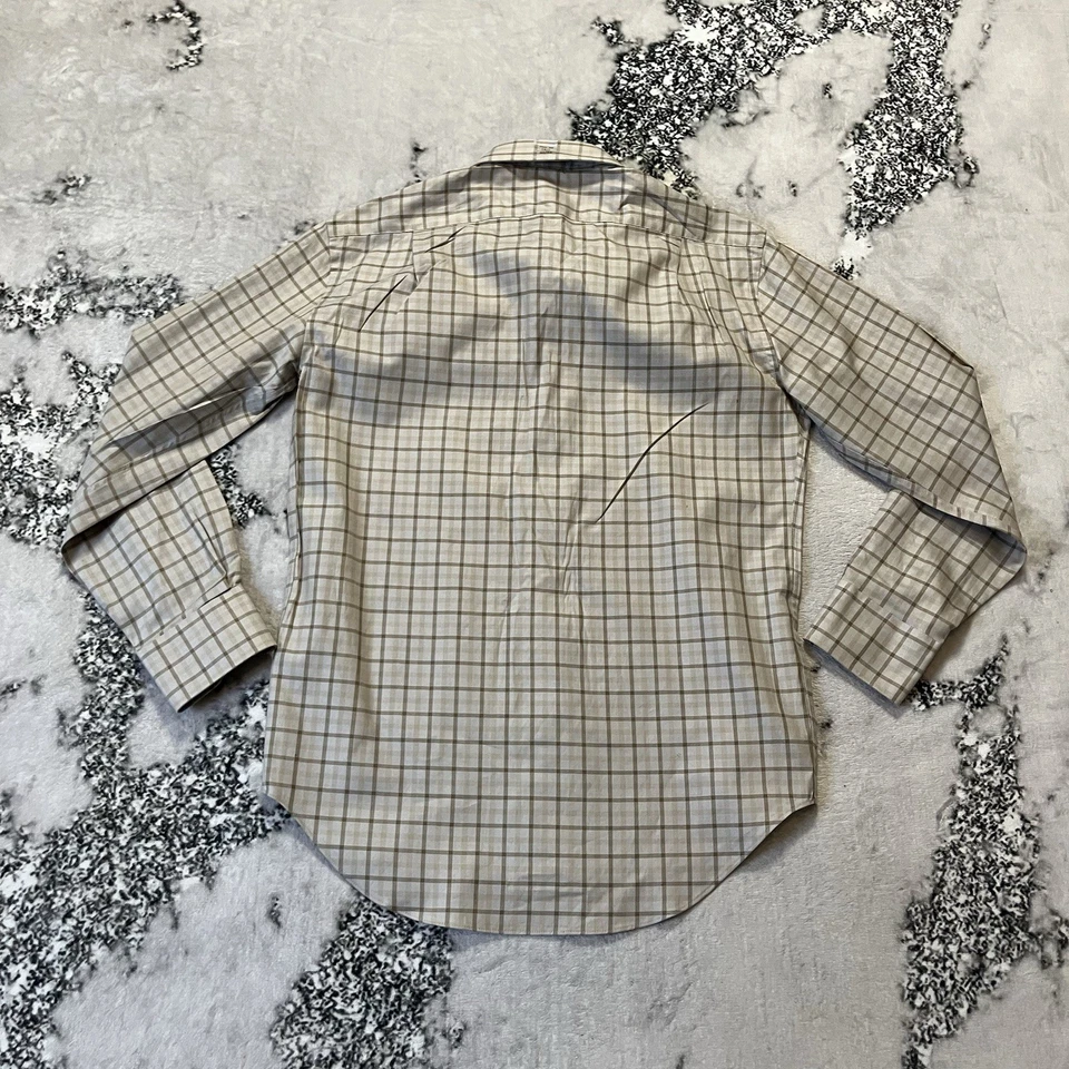 Lorenzo Uomo Shirt Mens Size 15.5 Trim Fit Perfect Fashion Shirt Light Brown - Image 4 of 4