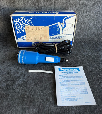 VINTAGE Staedtler Mars 527-00 Corded Electric Erasing Machine Tested and Working